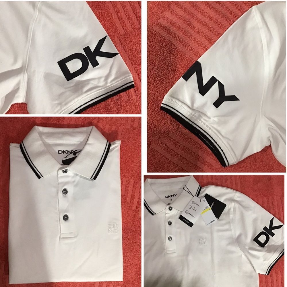 DKNY Men’s LOGO SLEEVE POLO SHIRT M